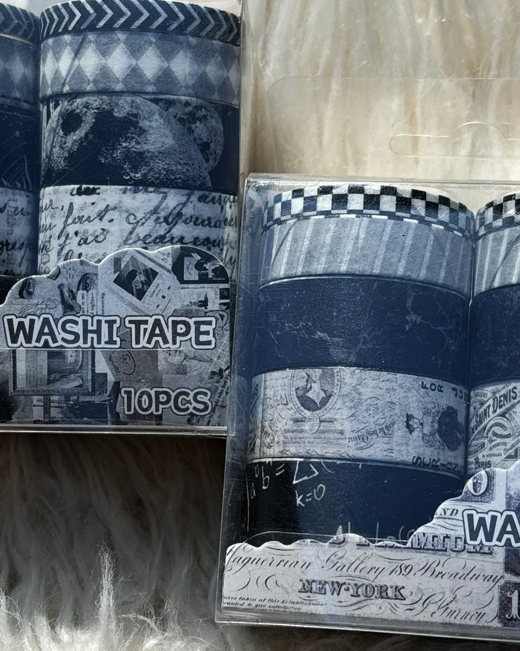 🖤🤍 Black & White Emo Aesthetic Washi Tape Set (10 Rolls)