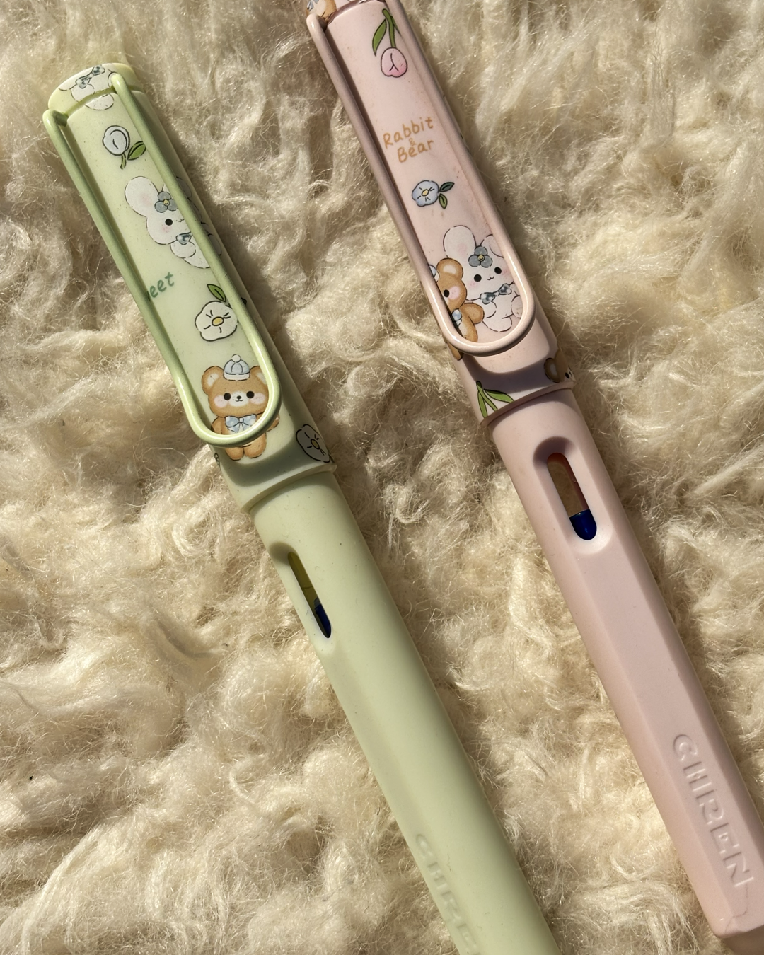 🐻✨ Cute Bear Erasable Fountain Pens