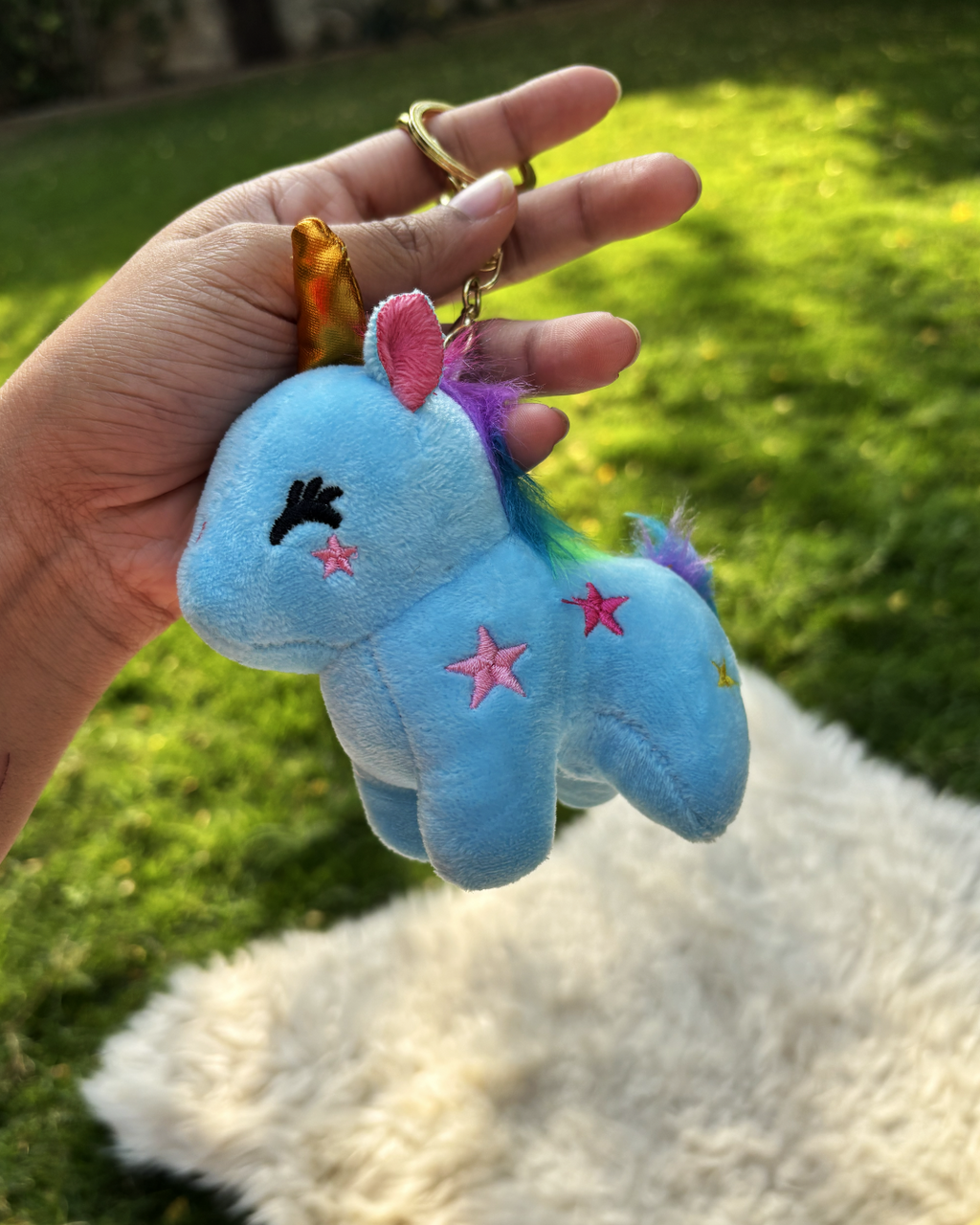 🦄✨ Unicorn Plush Keychain - Blue