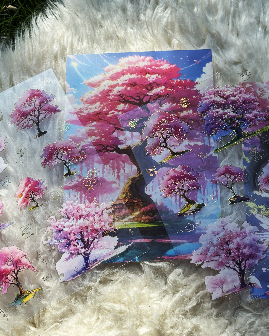 🌳✨ 4PCS The Golden Tree Shadow Series sticker