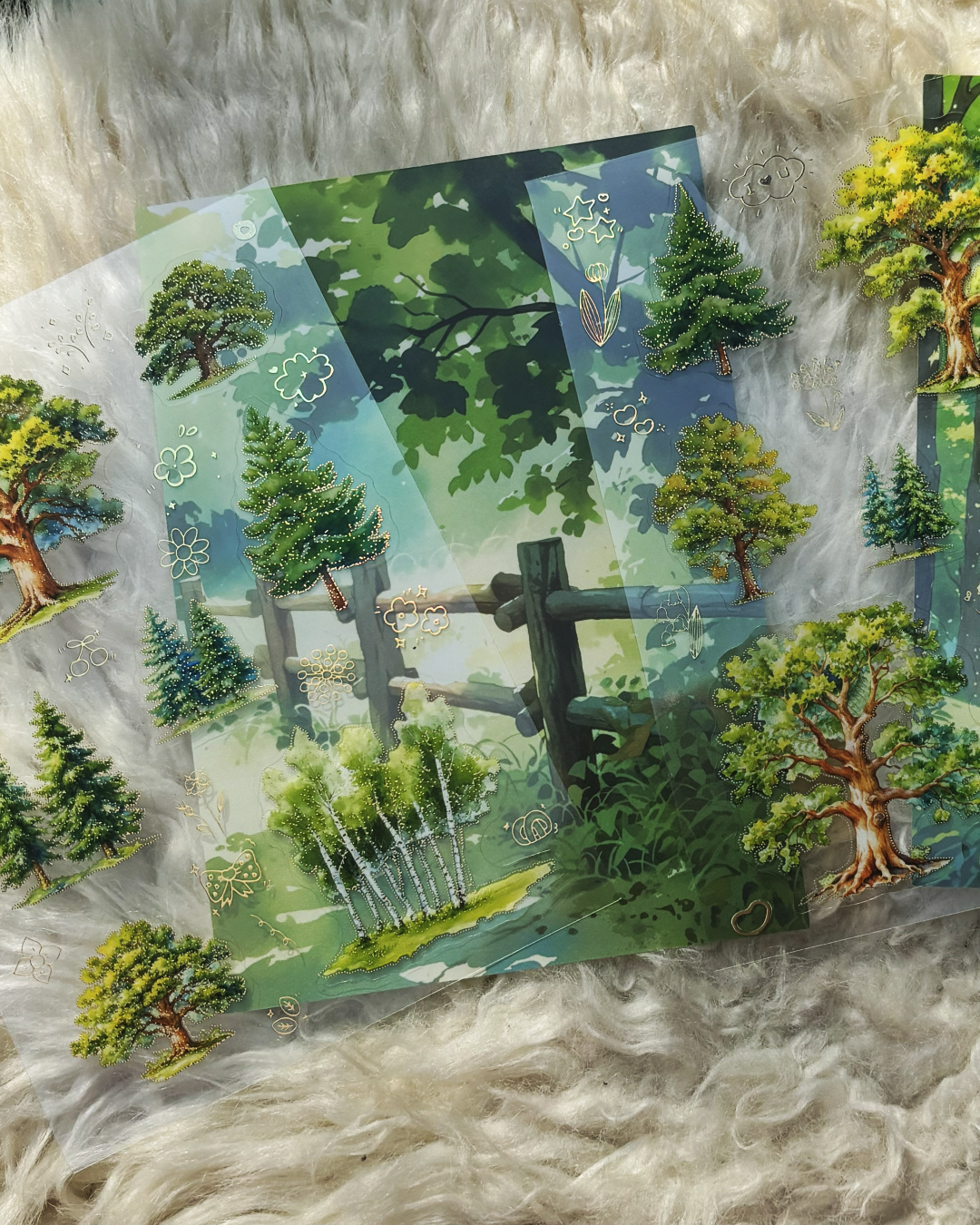 🌳✨ 4PCS The Golden Tree Shadow Series sticker
