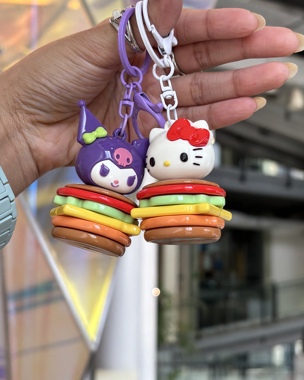 Kuromi Gourmet Burger Stack 3D Keychain – Limited Edition